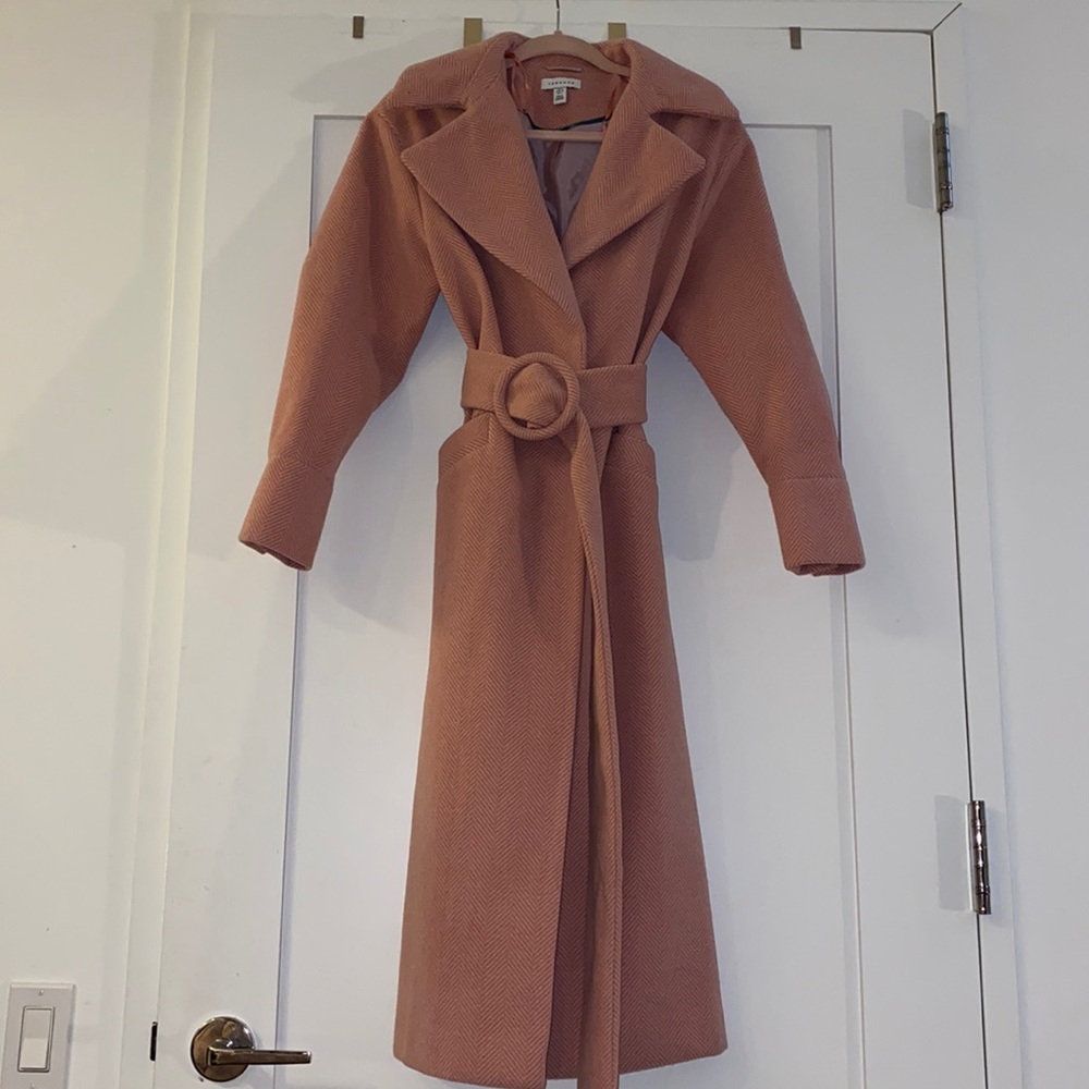 Pink Belted Herrington Coat - Picture 2 of 6